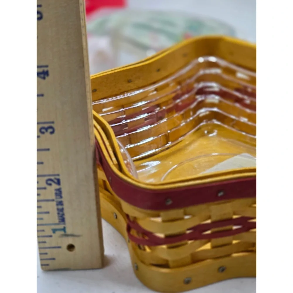VTG Longaberger Tree Trimming Twinkle‎ Twinkle Basket Star Yellow Red Woven 2001